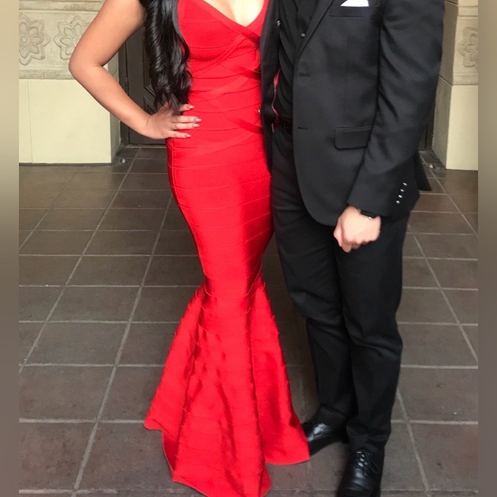 Long Bandage Red Gown